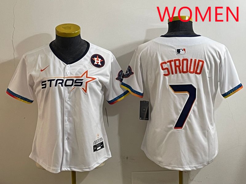 Women Houston Astros #7 Stroud White Fourth generation Joint Name Nike 2025 MLB Jersey style 10